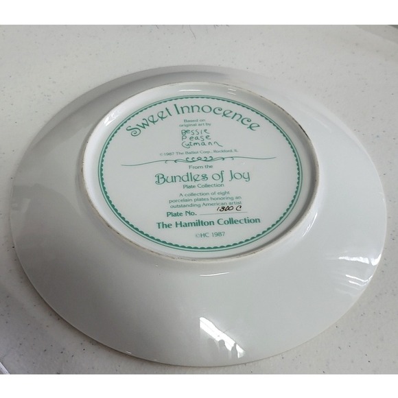 Bessie Pease Gutmann Collector Plate Sleeping Baby Gold Trim Nursery Decor - Picture 4 of 4